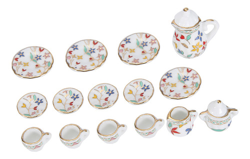 Té De Flores De Porcelana En Miniatura 1:12 De Dollhouse Kit