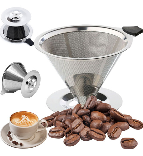 Filtro Coador Café Aço Inox Reutilizavel 103 Sem Usar Papel