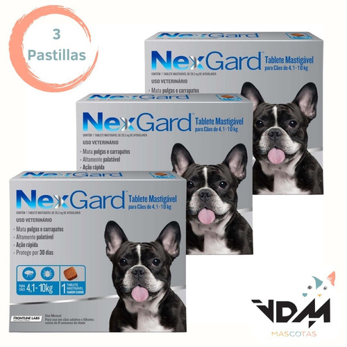 Pastilla Antipulgas Nexgard 3comp- 4kg A 10kg (90 Días) Vdm 