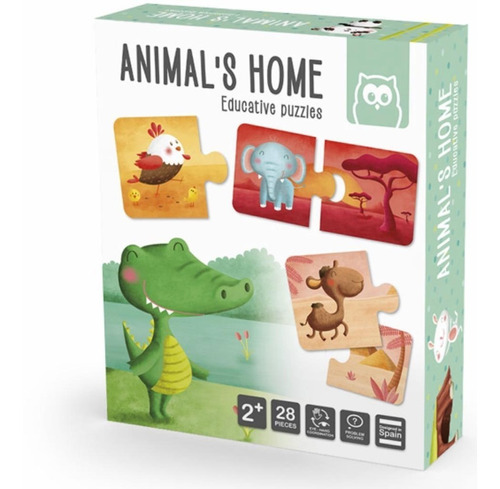Puzzle Casita De Animales Ingles Montessori / Matekid´s