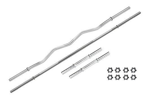 Altera Kit De Pesas Barra Recta, Barra Z, Par De Mancuernas,