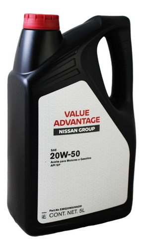 Imagen 2 de 2 de Aceite Para Motor Nissan Mineral Value Advantage 20w-50 X 5l