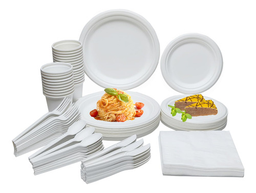 Dihootl - Platos Y Tazas De Papel Para 25 Invitados, 175 Pla