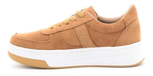 Imagen 3 de 6 de Zapatillas Cuero Combinada Urbanas Sneakers Plataforma Mujer