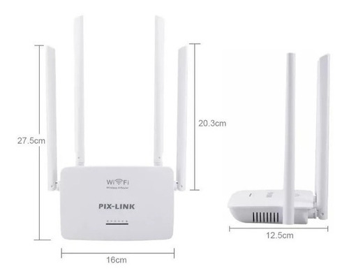 Roteador Access Point Pix-link 300mbps 4 Antenas Lv-wr08