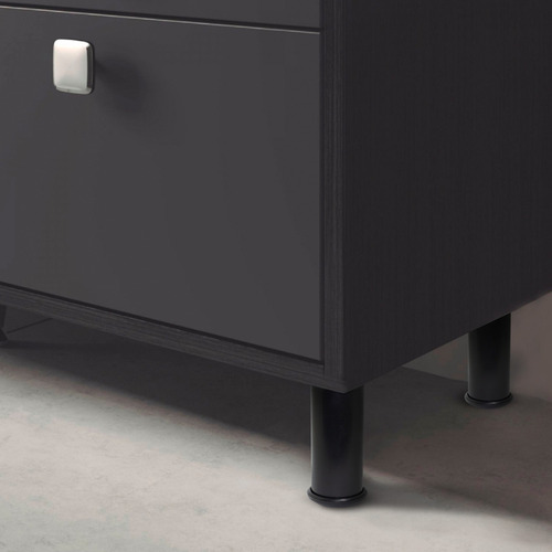Pé Para Sofá E Cama Box Cor Preto 11cm 4 Peças