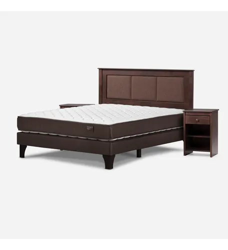 Cama Ergo T New 2 Plazas Base N. + Respaldo Rachel+veladores