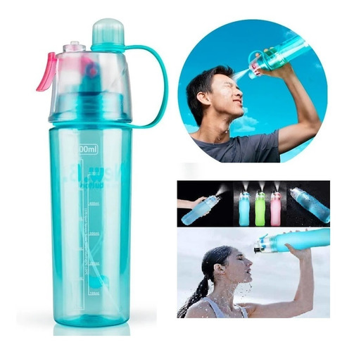 Imagen 1 de 10 de Botella Agua Con Spray Pulverizador Deporte Fitness Gym Yoga