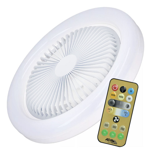 Ventilador De Techo Multiposicion Con Luz Led Adir 12711 Blancas Plástico