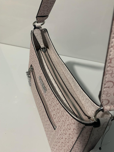 Bolso De Hombro Guess Tana Original Rosa Claro Lisa