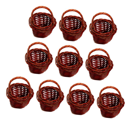 10 Cestas De Flores Tejidas De Mimbre Hechas A Mano,