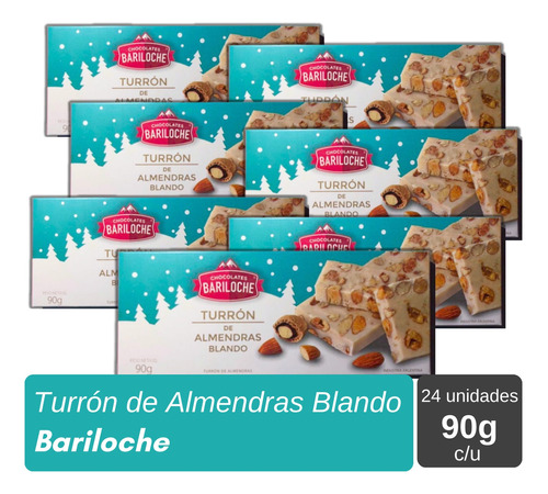 Turron Blando De Almendras Bariloche 90g X 24unidades