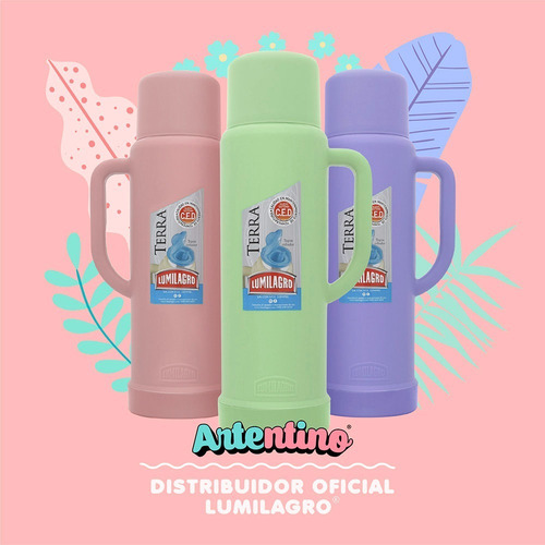 Imagen 3 de 8 de 3 Termo Lumilagro Terra Pastel Pico Cebador Matero Artentino
