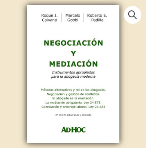 Negociación Y Mediación - Caivano / Gobbi / Padilla