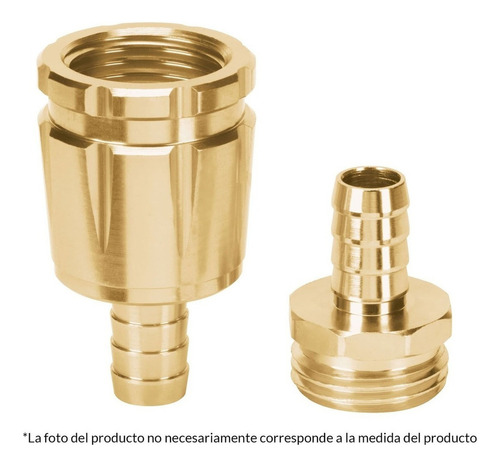 Juego De Conectores 3/4' Macho/hembra Robustos De Aluminio Color Dorado