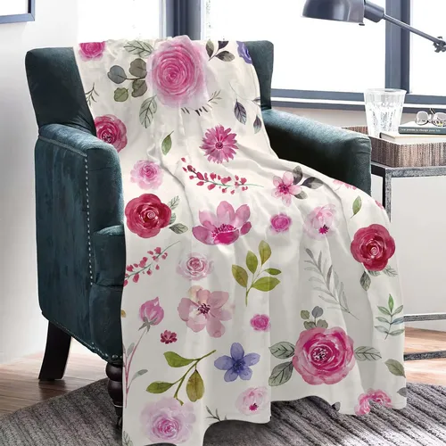 Manta Floral De Flores Silvestres, Manta De Franela Suave Y