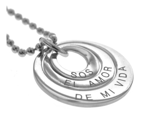 Imagen 6 de 10 de Conjunto Argolla Triple Grabado Personalizado Nombre Fecha