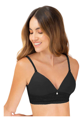 Bralette Triangular Preformado Encaje Haby 12253 Colombiano