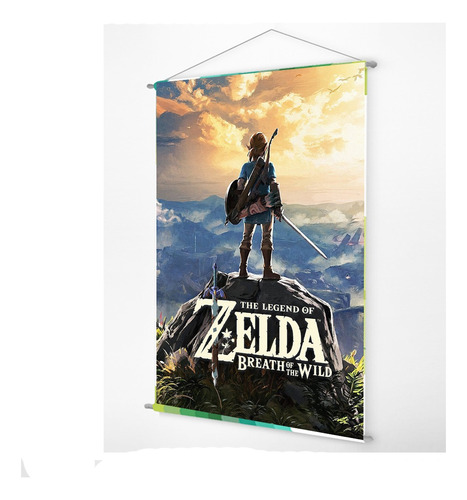 Poster En Tela Tipo Pendon Zelda Breath Of The Wild