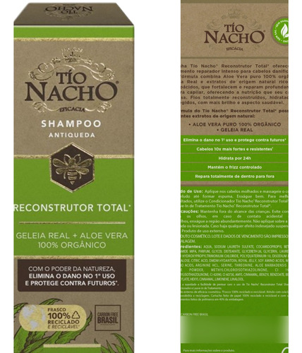 Kit Tio Nacho Reconstrutor Total Shampoo 415ml Condicionador