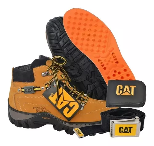 Bota Caterpillar Adventure Couro Legítimo Com Palmilha Gel de BRINDE