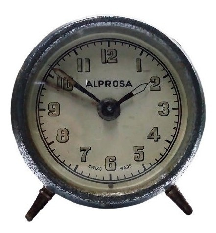 Despertador Vintage Antigo Alprosa Suíça, Raro Precis Reparo