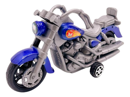 Moto Miniatura Harley Davidson Retrô Brinquedo Vermelha/azul