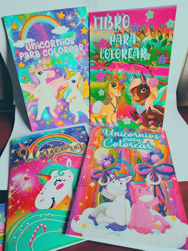 Pack 4 Libros Para Colorear Unicornio 