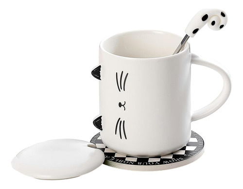 Tazón De Gato + Tapa Y Cuchara Mug Cat