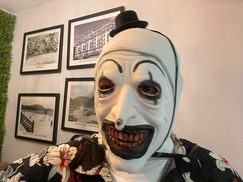Máscara de payaso Pagliacci Terrifier Art The Clown Opera, color blanco