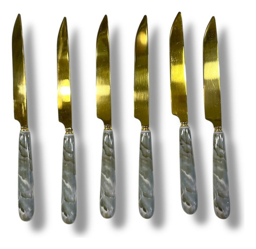 Set De Cubiertos Con Diseño - 24 Piezas Marmol