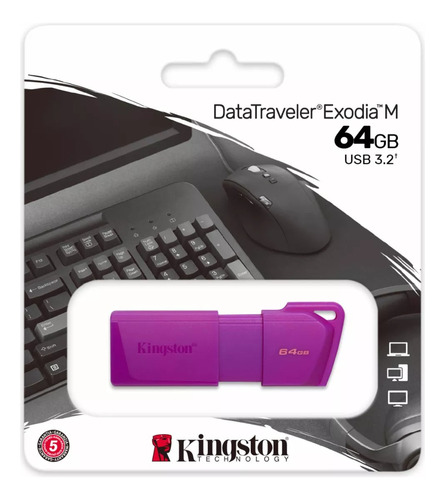 Memoria Flash Usb Kingston De 64 Gb Exodia M Morada Color Vi