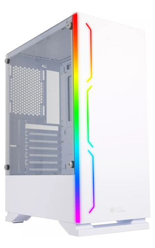 Gabinete Gamer Shot 8335 Cristal Templado Rgb Frontal Blanco