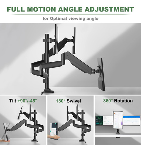 Monitor Triplo Com Suporte Upgravity Para 3 Telas De Até 32