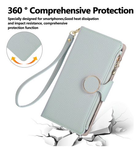 Funda Para Teléfono De La Serie X8b X8c De For Honor, Color Cian, Con Ranura Para Tarjetas, Funda Tipo Cartera