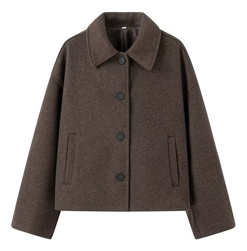 Chaqueta Corta En Mezcla De Lana Para Mujer - Street Style