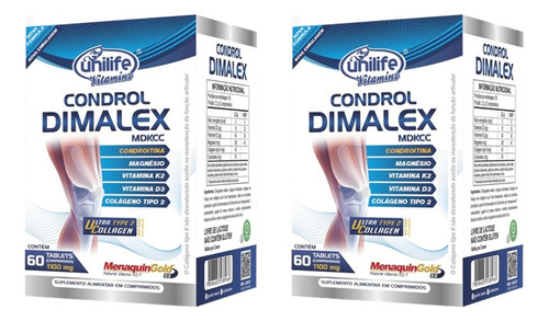 Kit 2 Condrol Dimalex 60 Comprimidos 1000mg Unilife