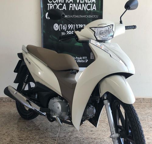 Honda Biz 125 2019 Branca Banco Caramelo Único Dono 1.300km