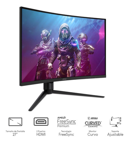 Monitor Gamer Curvo Msi Optix G271cp 27 PuLG Fhd+ Camara Web (Reacondicionado)