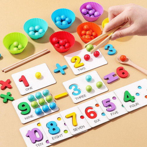 Z Juego De Cuentas Con Clip, Juego De Contar Y Combinar,