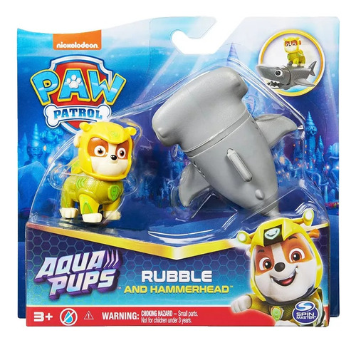 Paw Patrol Aqua Pups C/mecanismo Rubble+tiburon Martillo Srj