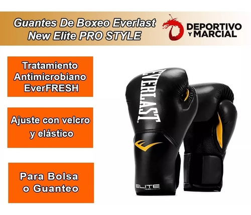 Imagen 2 de 7 de Guantes Boxeo Everlast Elite Pro Style Entrenamiento Gloves