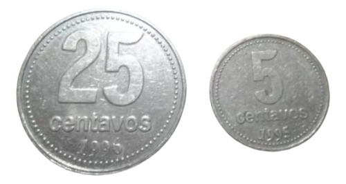 5 Centavos De 1995 + 25 Centavos De 1996