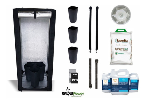 Kit Cultivo Indoor 60x60x140 Grow 