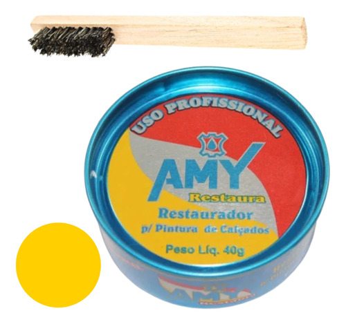 Graxa Para Sapatos Amy 40 Gr + Escova Cerda Natural