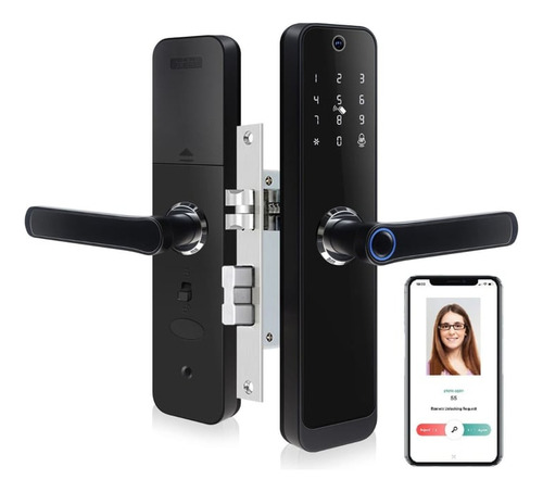 Cerradura Inteligente Hr07-p Con Cámara Tuya Smart