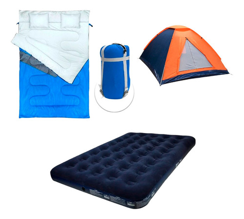 Kit Camping Premium Sacodormi+colchão Casal+barraca Igluntk