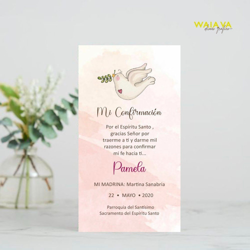 Imagen 7 de 10 de Estampitas Tarjetas Estampas Confirmación Nenas X 4u