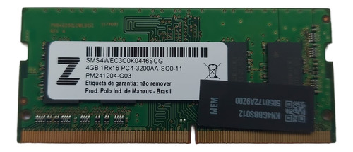 Memória Notebook Smart 4gb Ddr4 3200mhz Sms4wec3c0k0446scg