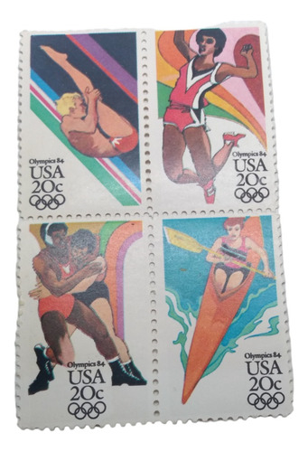 Timbres Olimpiadas Estados Unidos 16 Piezas Coleccion 1984